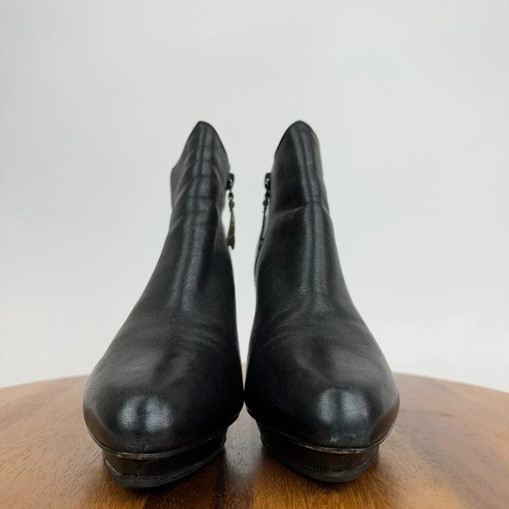 Womens Paul Smith Black Leather Heeled Ankle Booties‎ Boots Size 40 US 10 M GUC
